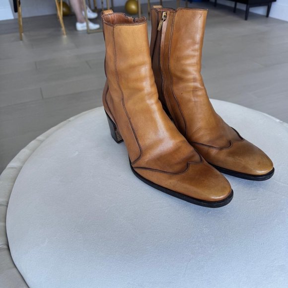 Authentic YSL Men\'s Boots – Size 44 – Camel/Tan – Like New! main image 4